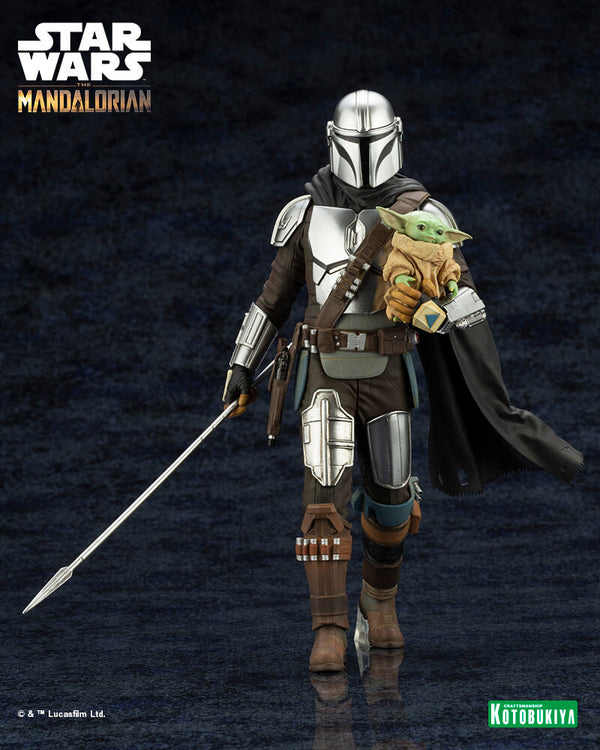Star Wars: The Mandalorian - Mandalorian & Grogu  W/Beskar Staff ArtFX+ Statue